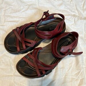 Keen Red Leather Strappy Sandals